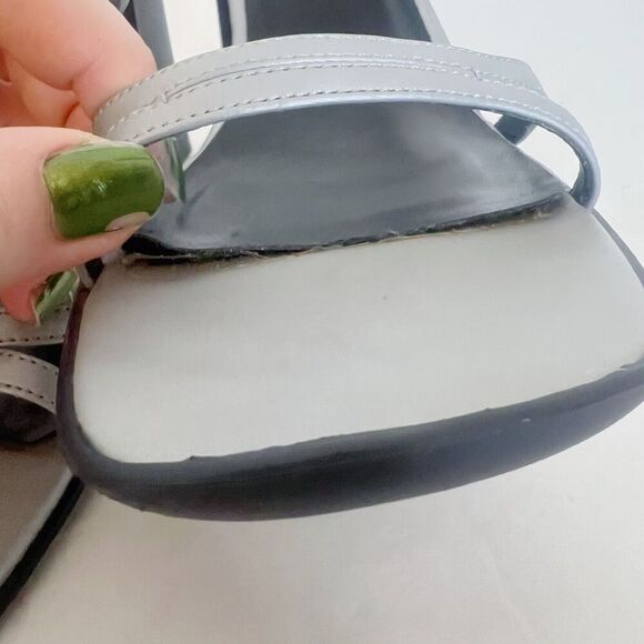 Vintage Espirit y2k 90s Square Toe Silver Chunky Heels Women's Size 8.5 - Picture 5 of 8